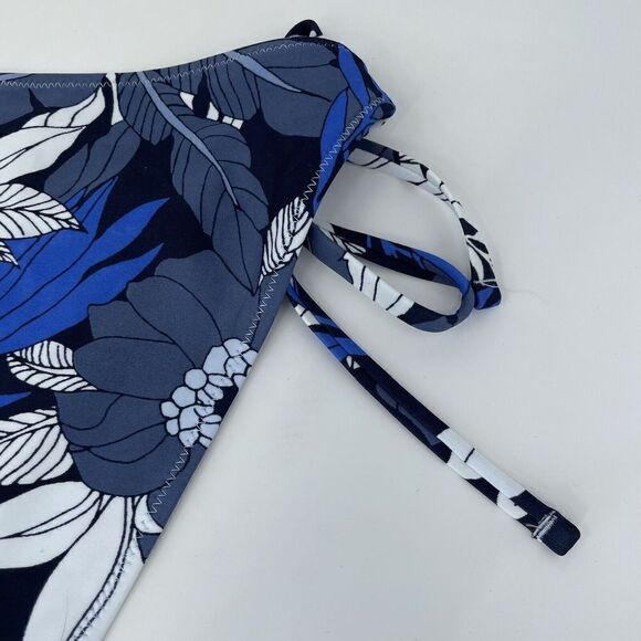 AERIE Womens Blue Tropical-Print Side-Tie Bikini Bottom NEW Sz Extra Large XL - Picture 4 of 6